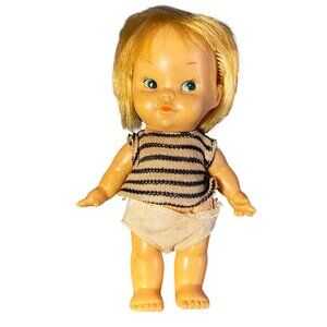 VTG Forsum Pumpkin Doll Articulated Blond hair Blue Eyes Toy Japan